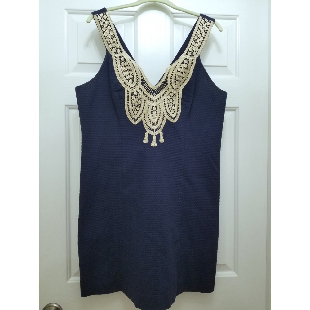 Lilly Pulitizer NWT Largo Shift Dress in True Navy Size 14